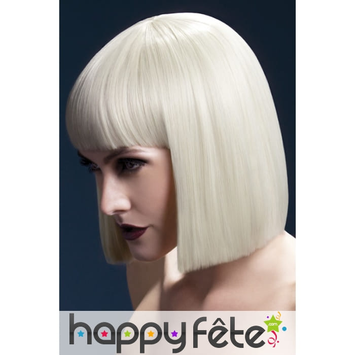 Perruque carré blond de 30cm et frange