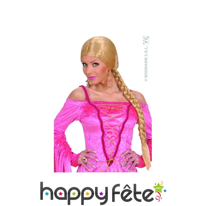 Perruque chatelaine blonde avec tresse