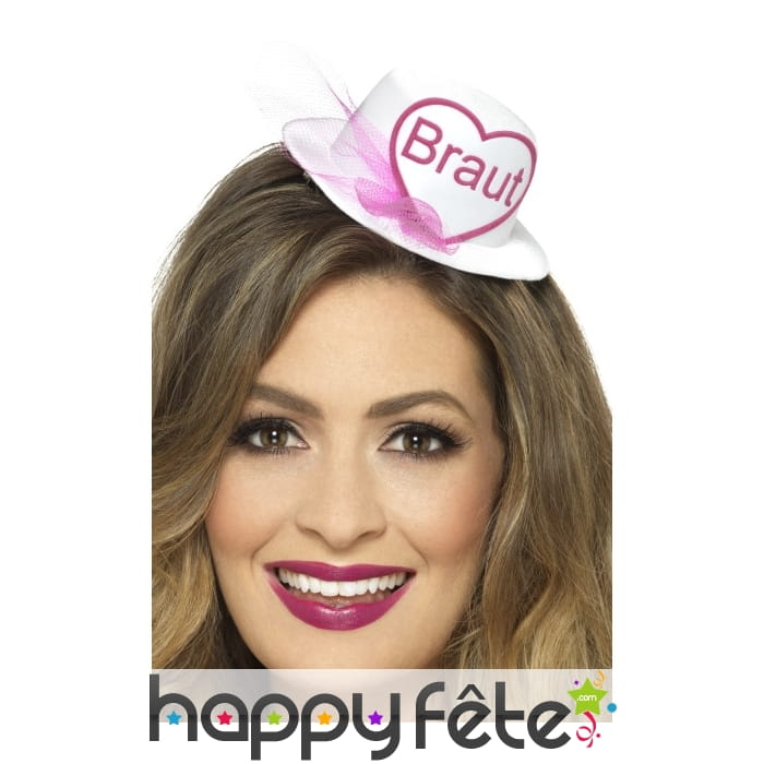 Petit chapeau Braut blanc sur serre tête