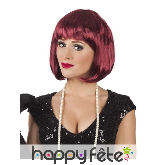 Perruque carré court auburn cabaret