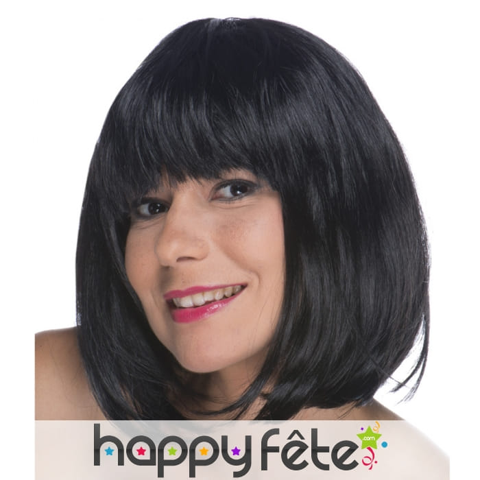 Perruque carré court noir