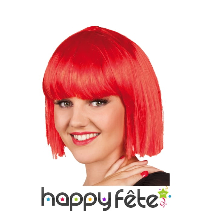 Perruque carré court rouge