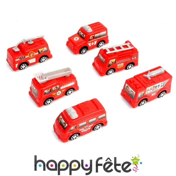 Petit camion de pompier rouge de 65mm