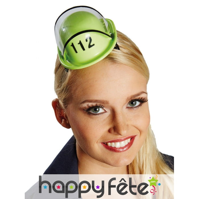 Petit casque de pompier vert pour femme