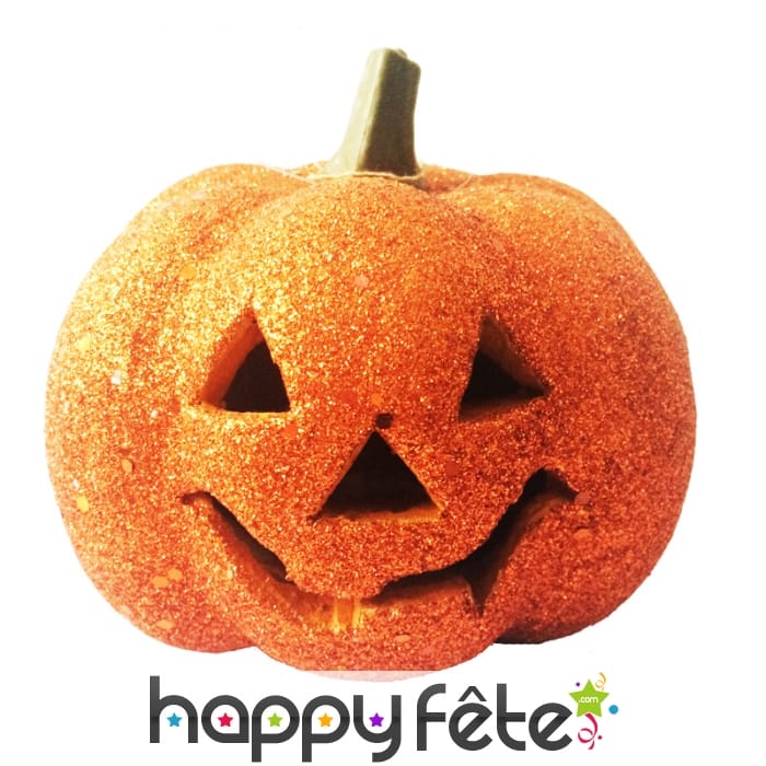 Petite citrouille décorative pailletée