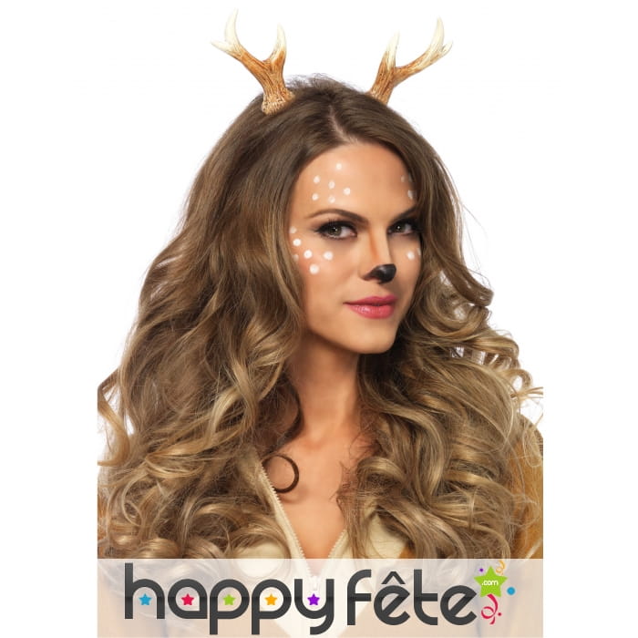 Petites cornes de cerf sur serre-tête pour adulte