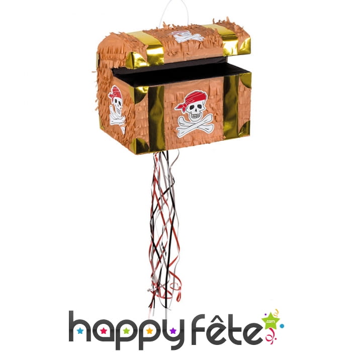Pinata coffre de pirate à tirer, 30x26cm
