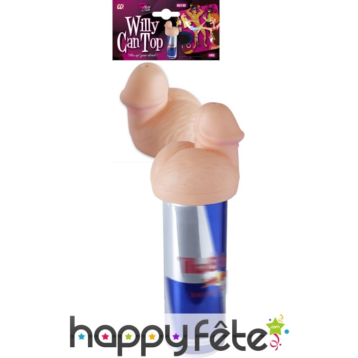 Paille canette en forme de zizi