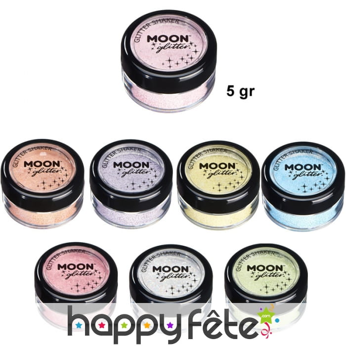 Paillettes cosmétique fines pastel en pot de 5gr