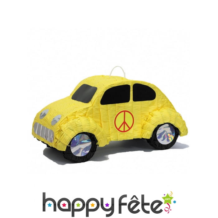 Pinata coccinelle jaune peace and love