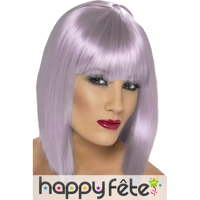 Perruque carré lilas
