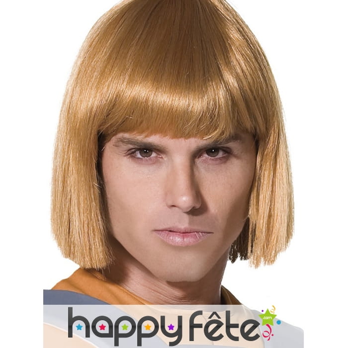 Perruque carré masculin blonde