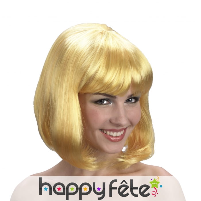 Perruque carré mi-long blond pour femme