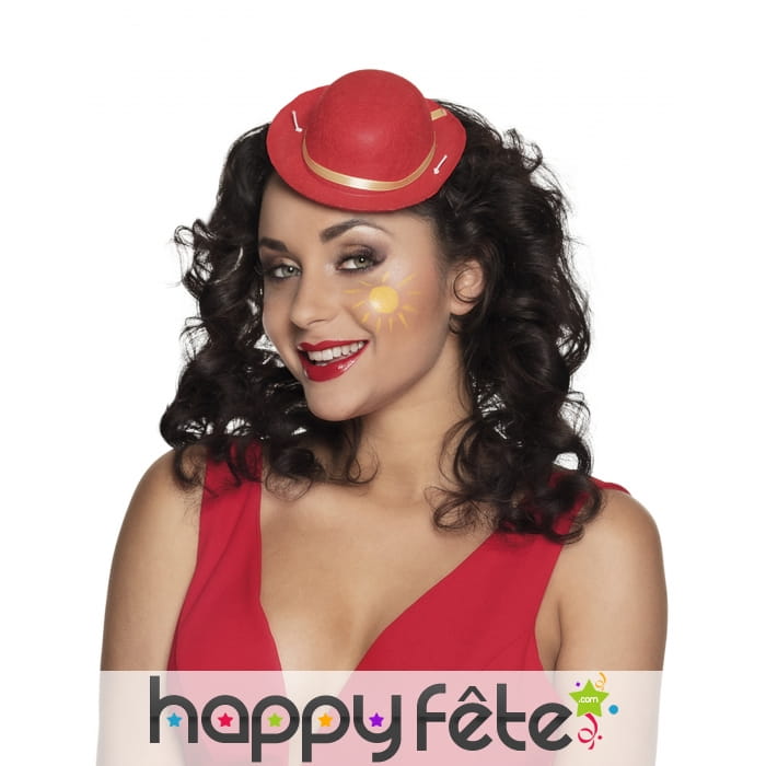 Petit chapeau melon rouge pour adulte