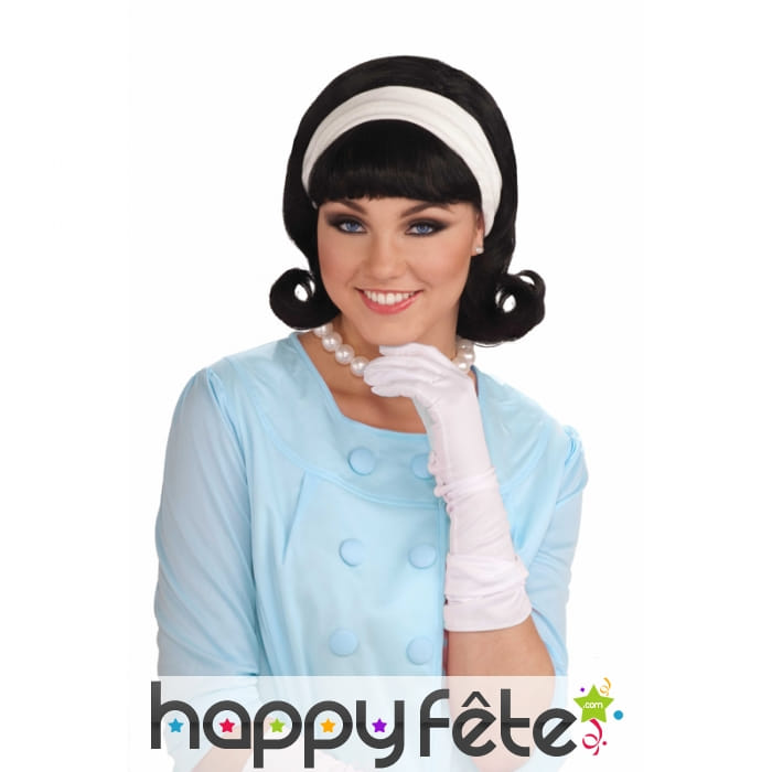 Perruque carré noir des années 50