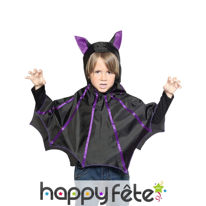 Poncho chauve souris taille enfant