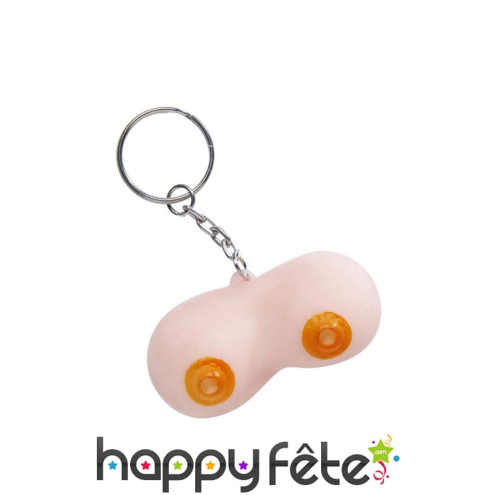 Porte-clés seins anti-stress