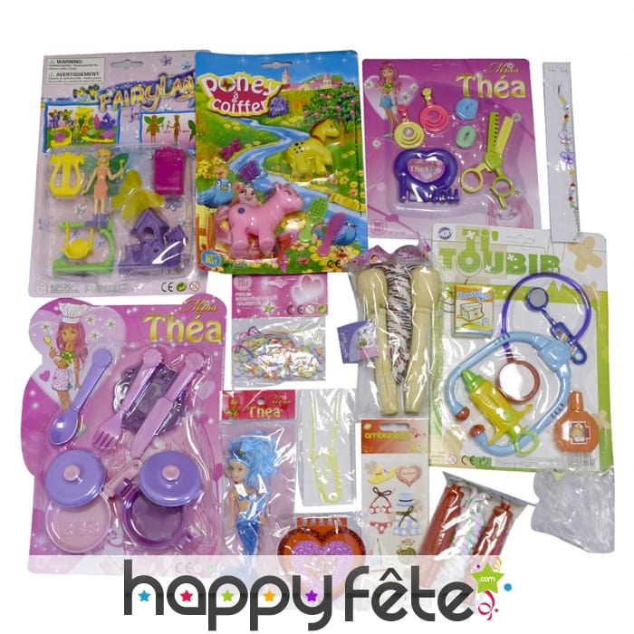 Paquet de 15 jouets filles assortis