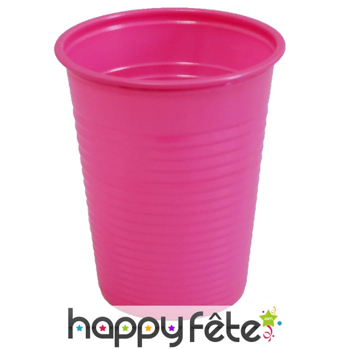 Paquet de 50 gobelets plastique fuchsia