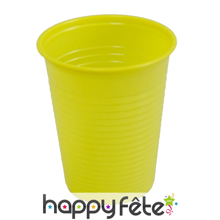 Paquet de 50 gobelets plastique jaunes