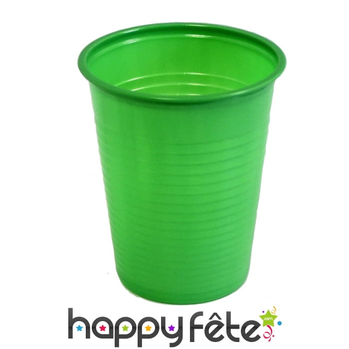 Paquet de 50 gobelets plastique vert fonce