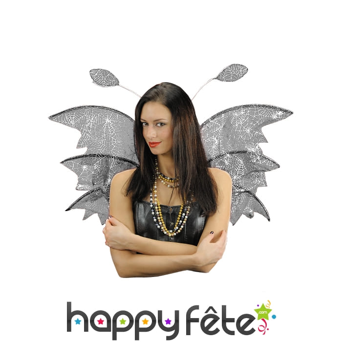 Paire d'ailes en toile d'araignée avec paillettes