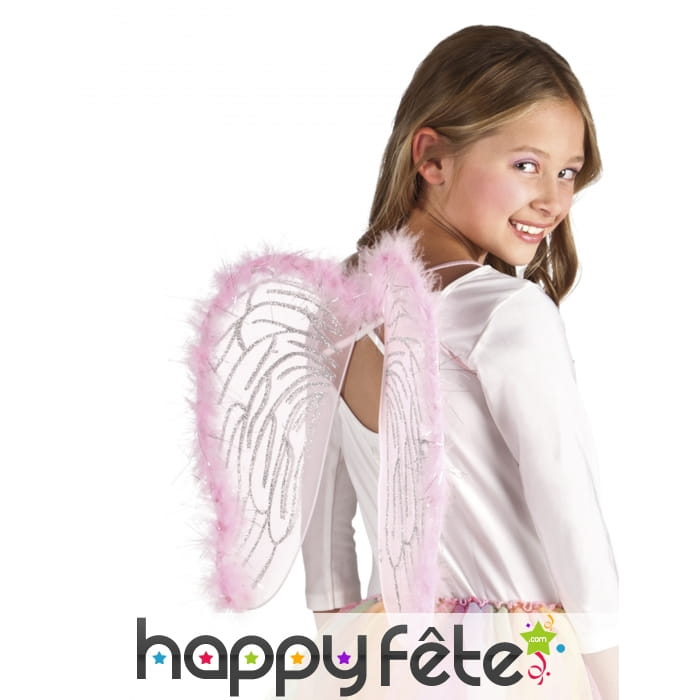 Paire d'ailes roses de 40x33cm pour enfant