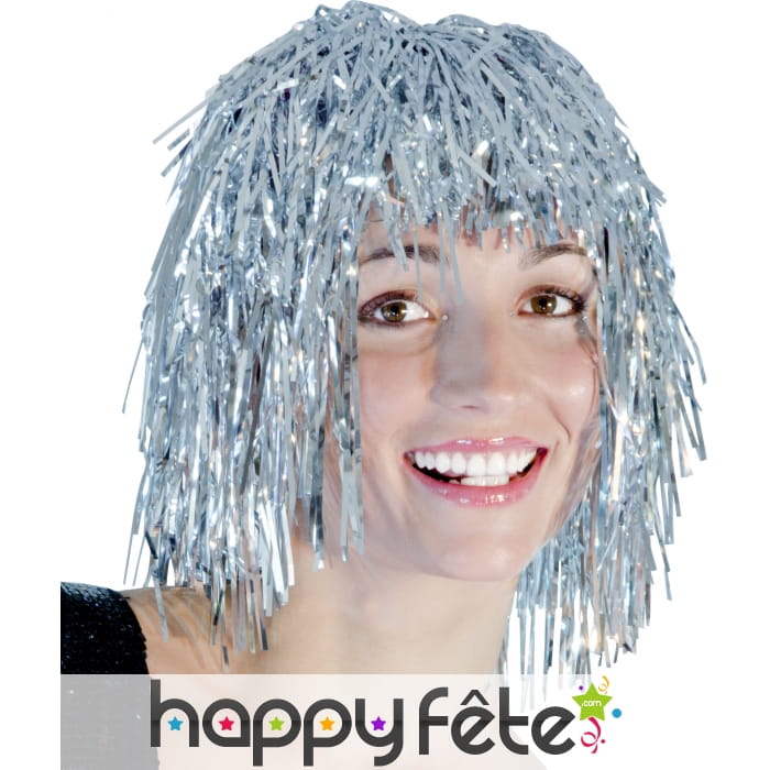 Perruque disco argent