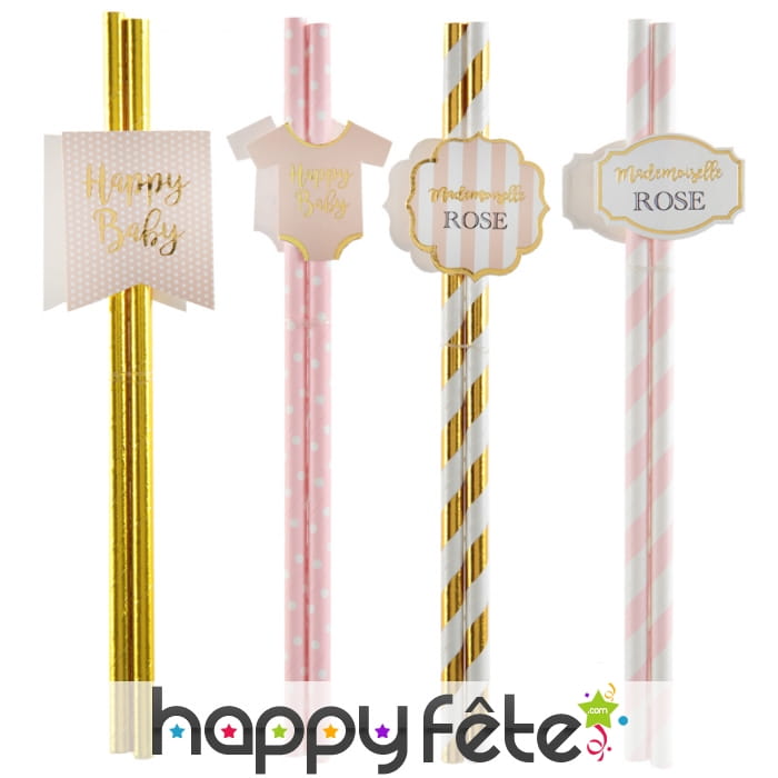 Pailles de baptême, fille