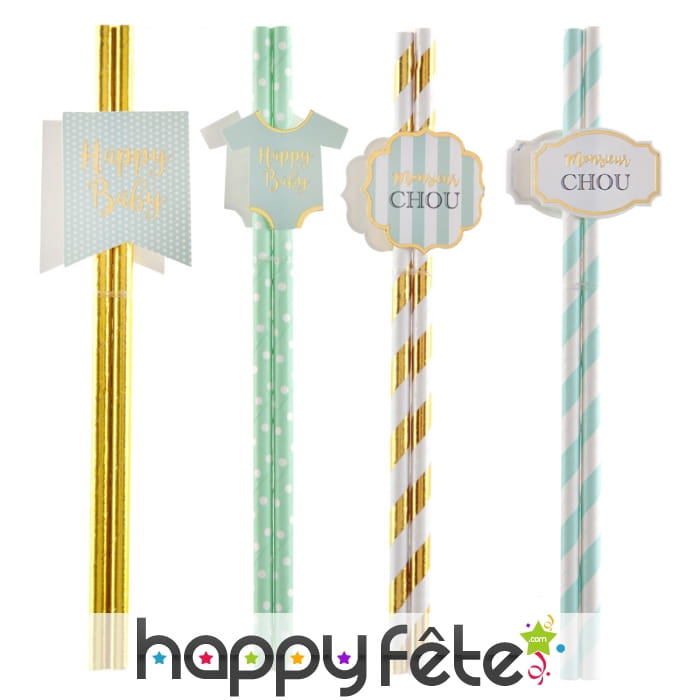 Pailles de baptême, garçon