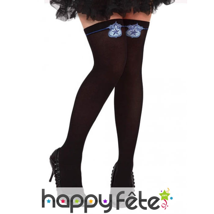 Paire de Bas noir avec insignes de police