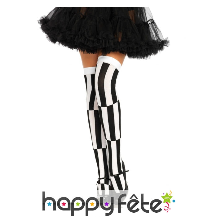 Paire de bas rayés blanc et noir