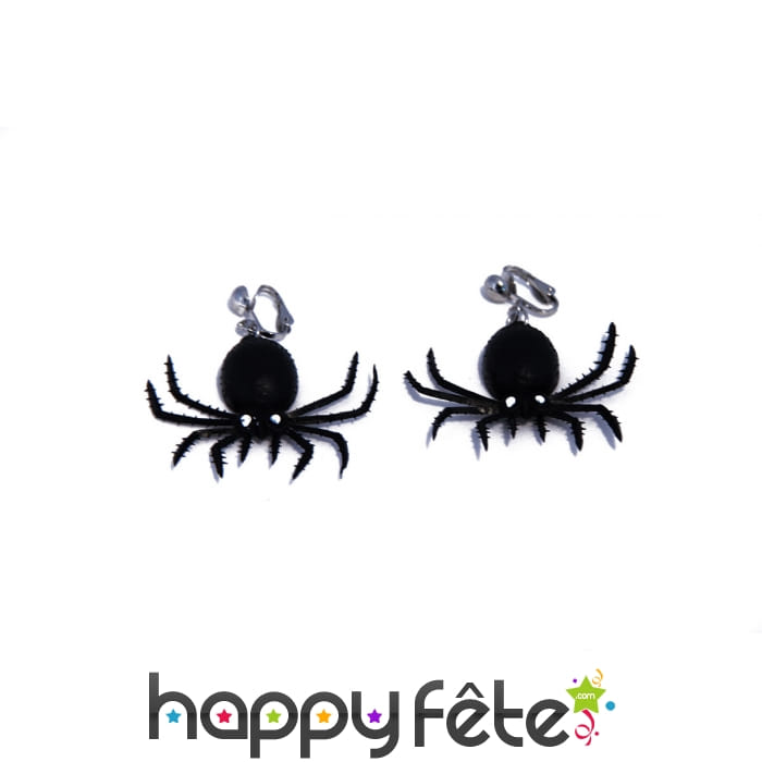 Paire de boucles d'oreilles araignées noires