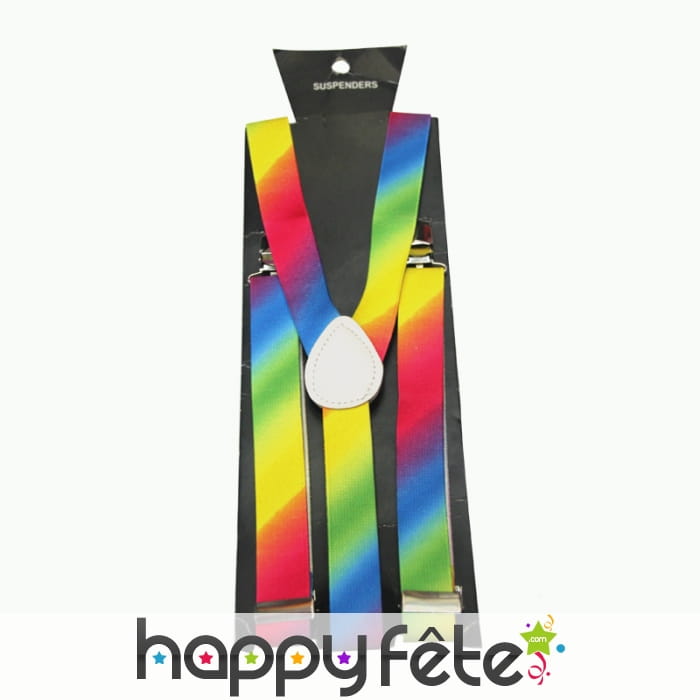 Paire de bretelles arc en ciel