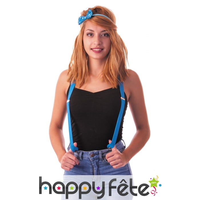 Paire de bretelles bleues fluo