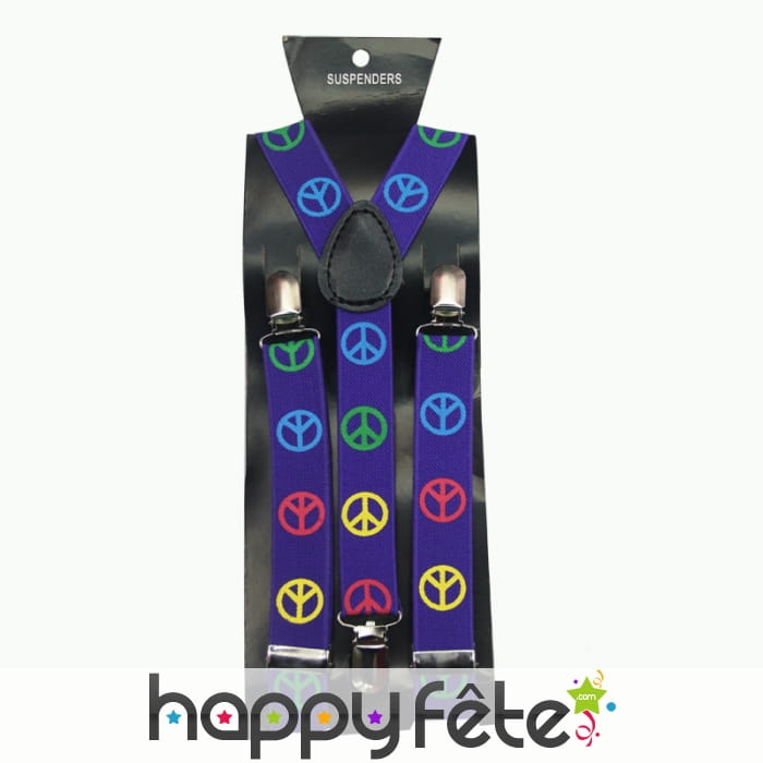 Paire de bretelles peace and love
