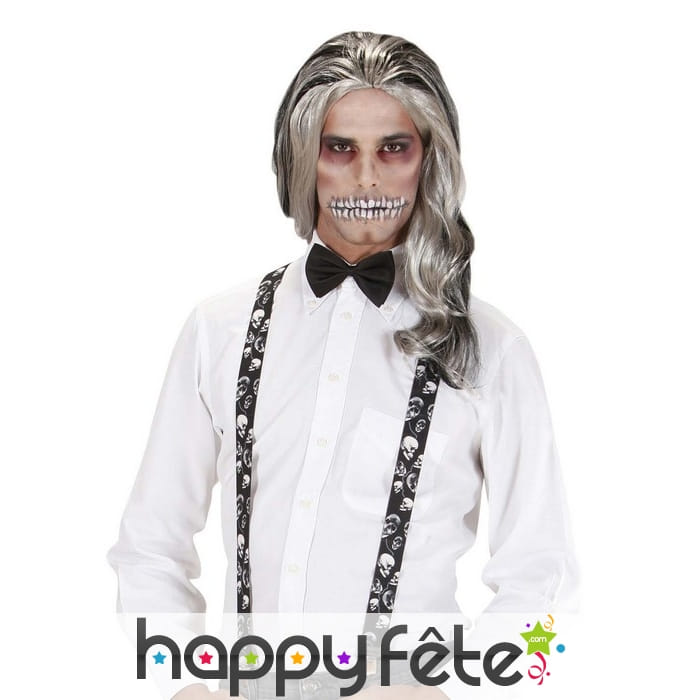 Paire de bretelles tête de mort