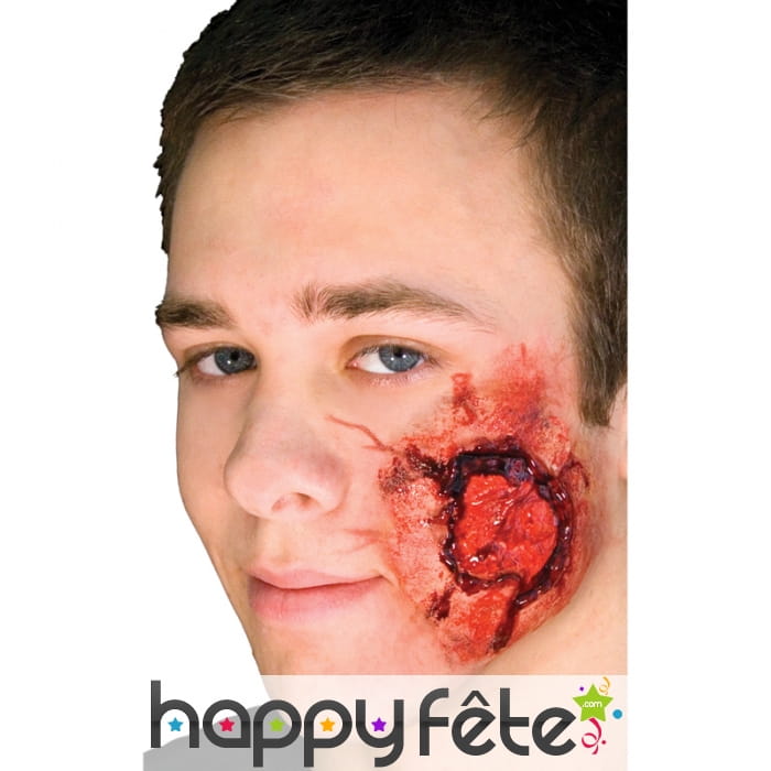 Postiche de blessure de joue en latex