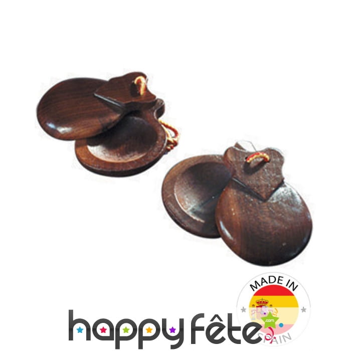 Paire de castagnettes en bois