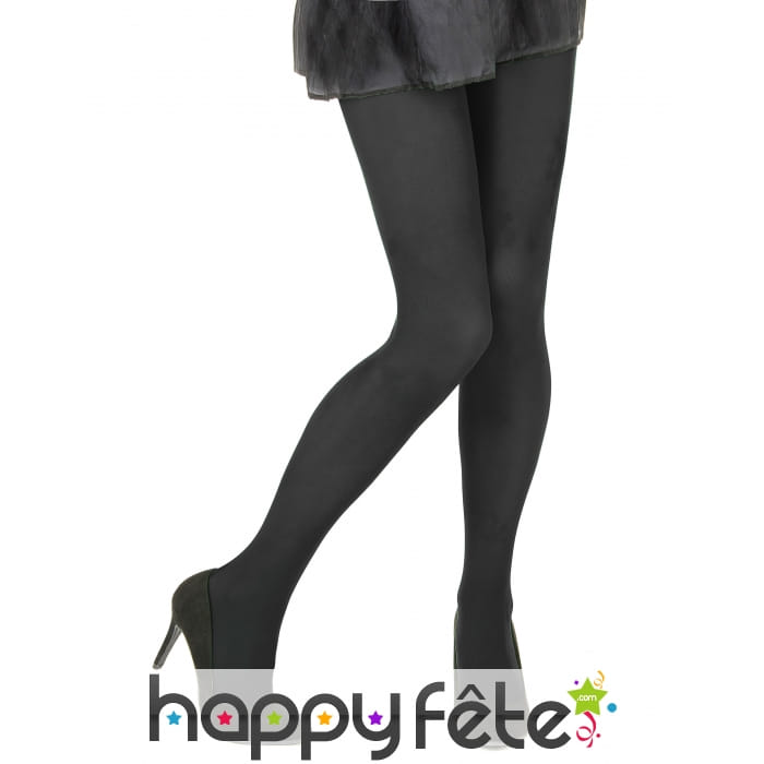 Paire de collants noirs opaques
