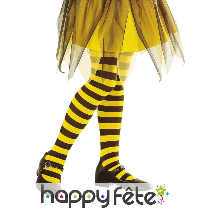Paire de collants rayés abeille pour enfant