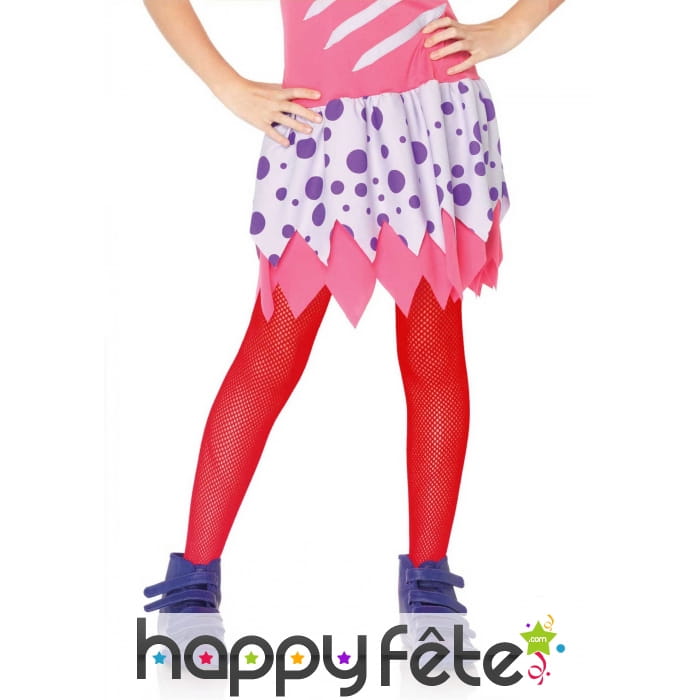 Paire de collants résilles rouges taille enfant