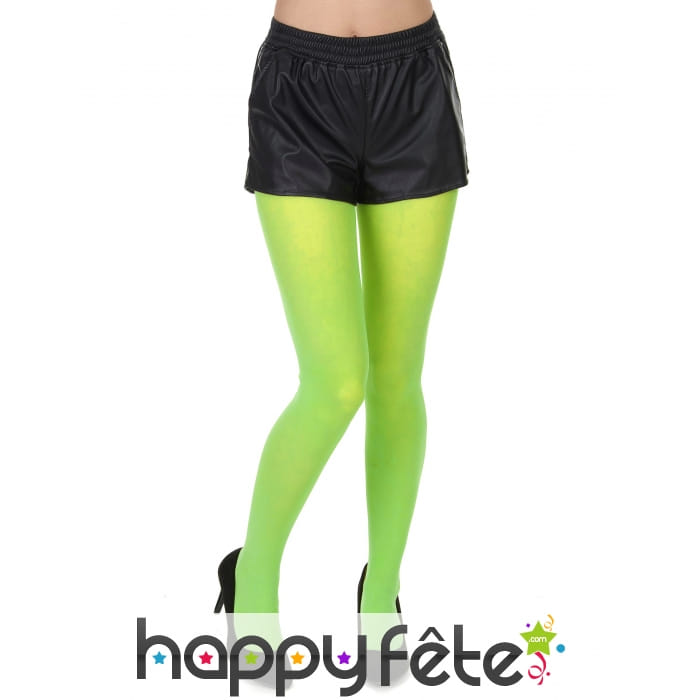Paire de collants vert fluo opaques