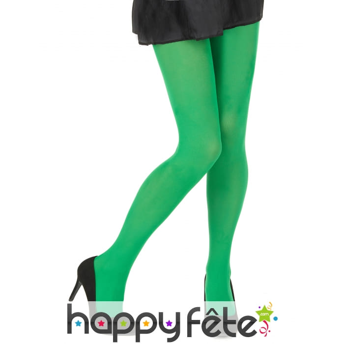 Paire de collants verts uni de 40 deniers