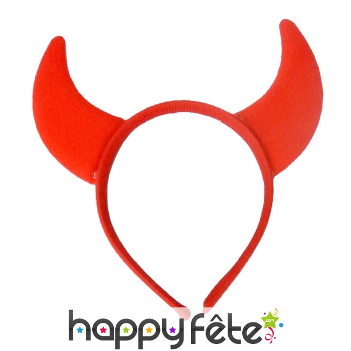 Paire de cornes rouges sur serre tête