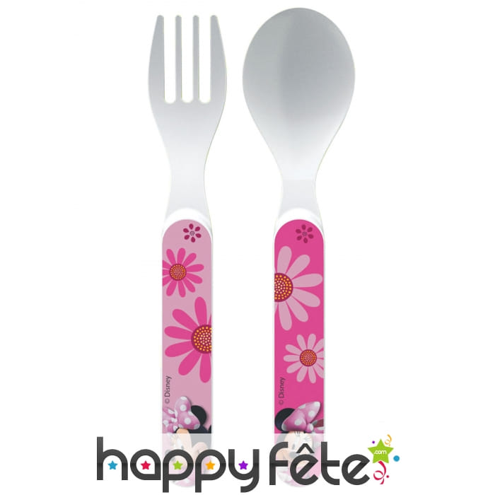 Paire de couverts Minnie Mouse en plastique