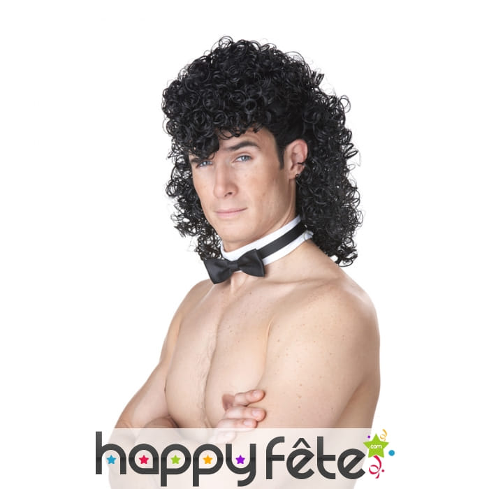 Perruque de chipendale, boucles serrées noires