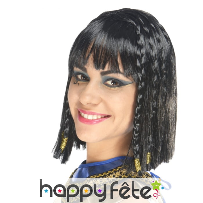 Perruque de Cléopâtre carré noir