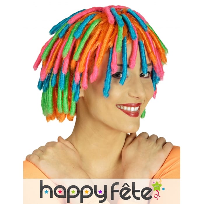 Perruque dreadlocks colorées