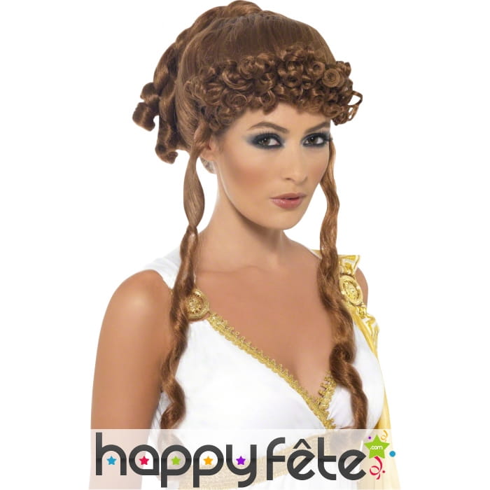 Perruque de déesse romaine chatain